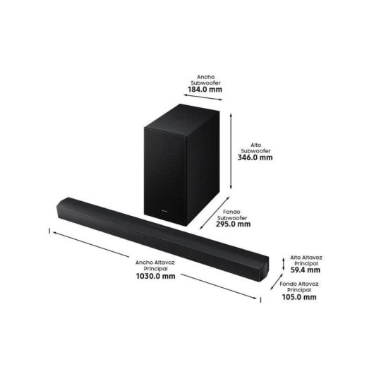 Barra de Sonido Samsung HW-B650F/ZF 3.1 370W Bluetooth Q-Symphony Subwoofer Dolby Digital 5.1