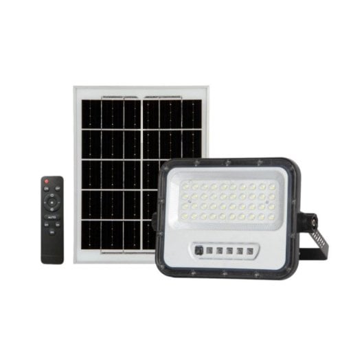 Proyector LED Solar 100W IP65 650 lúmenes Panel Monocristalino Batería LiFePO4