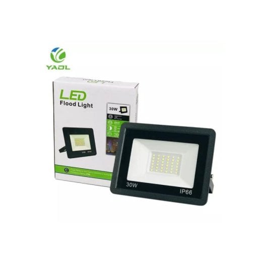 Foco Proyector LED Slim 30W Negro Blanco Frío IP66 120° Exterior Interior