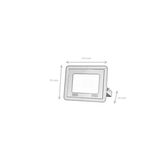 Foco Proyector LED Slim 20W Negro IP66 6000K 120° Exterior Interior