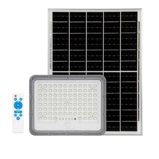 Proyector LED Solar 300W con Sensor Movimiento 272 Leds 3000 lúmenes 7500K Mando