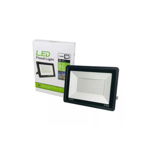 Proyector LED Slim 150W IP66 luz blanco frío 6000K aluminio negro