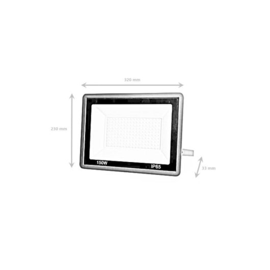 Proyector LED Slim 150W IP66 luz blanco frío 6000K aluminio negro
