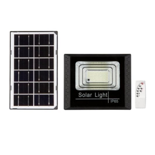 Proyector LED Solar 40W 550 lúmenes 114 LEDs 7500K con mando y panel separado