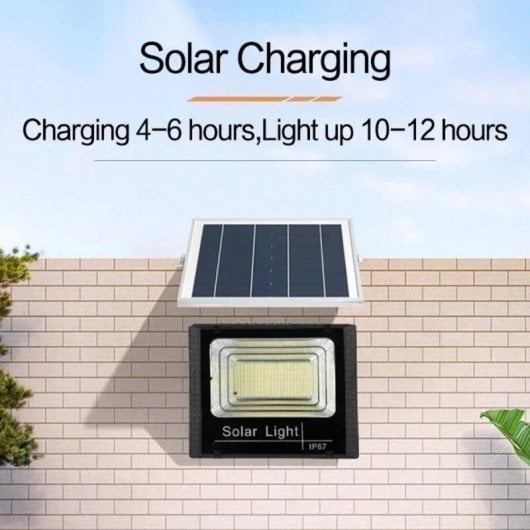 Proyector LED Solar 40W 550 lúmenes 114 LEDs 7500K con mando y panel separado