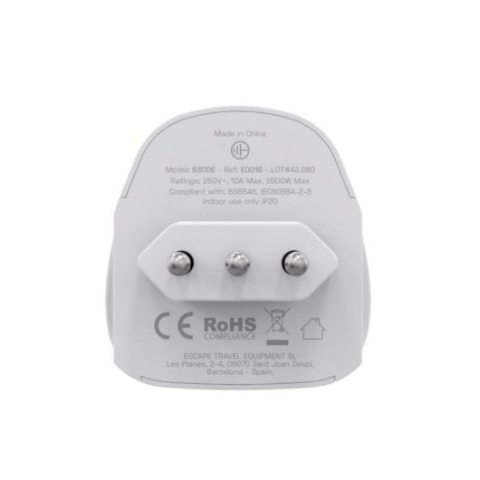 Adaptador universal Scape Travel 830 compacto para enchufes internacionales a Italia