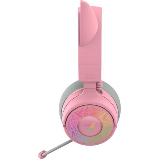 Razer Kraken Kitty V3 Pro Headset Gaming Sem Fios HyperSpeed e Bluetooth com Orelhas e RGB Quartz