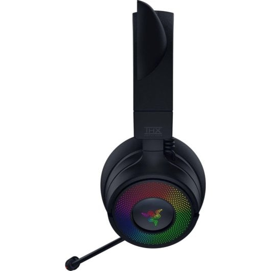 Razer Kraken Kitty V3 Pro Headset Sem Fios HyperSpeed com RGB, Orelhas e THX Spatial Audio Preto