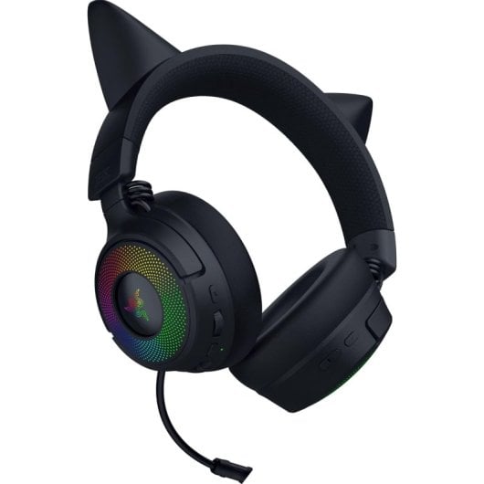 Razer Kraken Kitty V3 Pro Headset Sem Fios HyperSpeed com RGB, Orelhas e THX Spatial Audio Preto