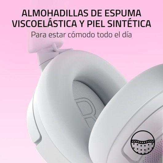 Razer Kraken Kitty V3 Pro Headset Gaming Sem Fios HyperSpeed com RGB e Orelhas Branco