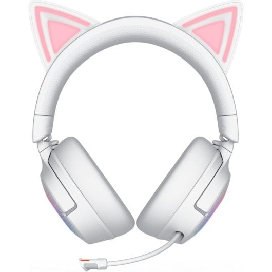 Razer Kraken Kitty V3 Pro Headset Gaming Sem Fios HyperSpeed com RGB e Orelhas Branco