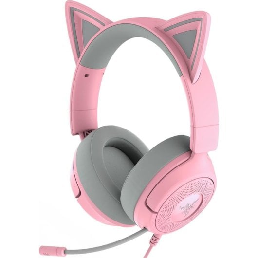Razer Kraken Kitty V3 X Headset Gaming com Cabo, Orelhas e Microfone Cardioide Quartz
