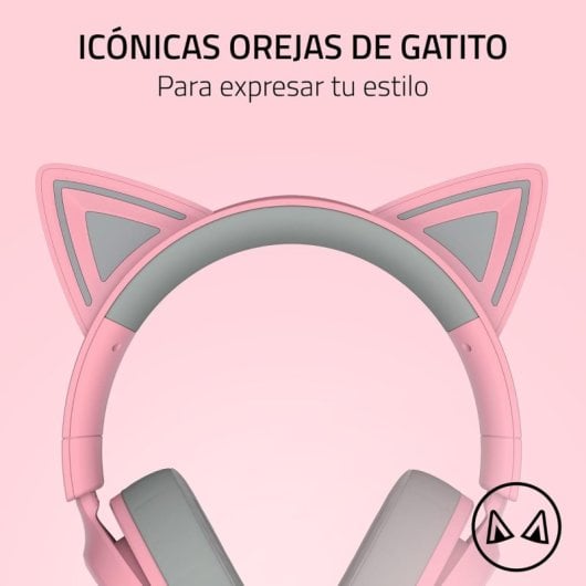 Razer Kraken Kitty V3 X Headset Gaming com Cabo, Orelhas e Microfone Cardioide Quartz