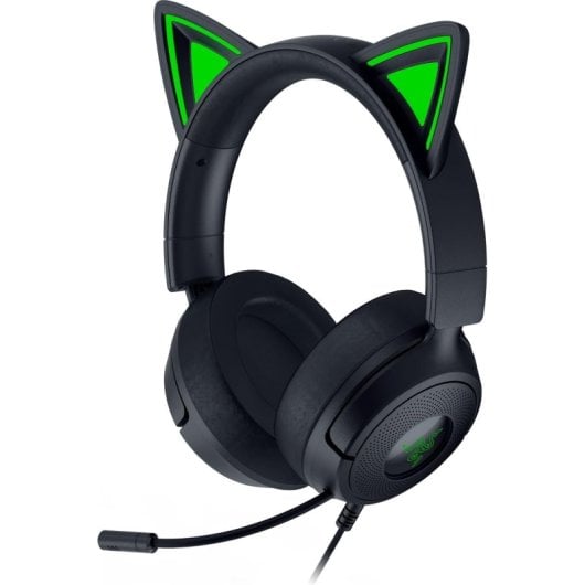 Auriculares Gaming Razer Kraken Kitty V3 X con cable orejas de gatito micrófono cardioide 40 mm negro