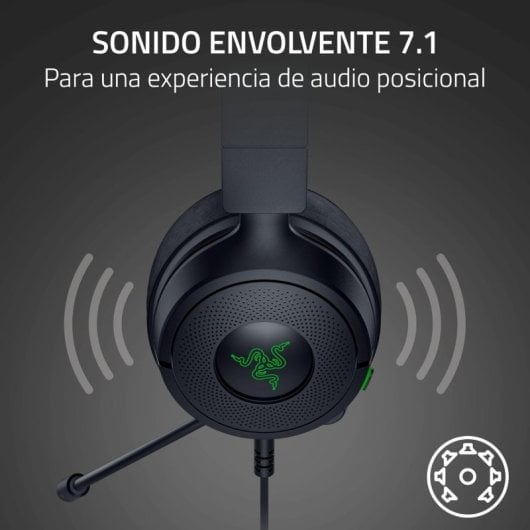 Auriculares Gaming Razer Kraken Kitty V3 X con cable orejas de gatito micrófono cardioide 40 mm negro