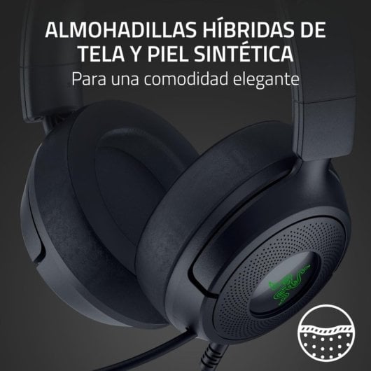 Auriculares Gaming Razer Kraken Kitty V3 X con cable orejas de gatito micrófono cardioide 40 mm negro