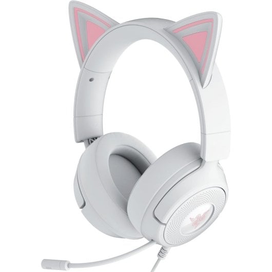 Auriculares Gaming Razer Kraken Kitty V3 X con cable y orejas de gatito, micrófono cardioide, blancos