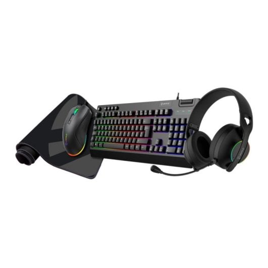 UNYKAch UK594009 Conjunto Gaming Teclado Membrana RGB + Rato 7200 DPI + Headset + Tapete XL (PT)