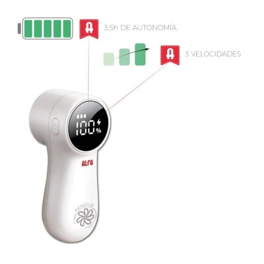 Quitapelusas eléctrico Remov3 3 velocidades, pantalla LED, batería 1200 mAh, USB-C