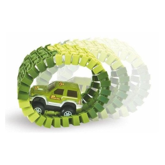 Flexibler Dinosaurier-Circuit Storex 48 Teile Modular mit Zubehör und Automatischem Auto