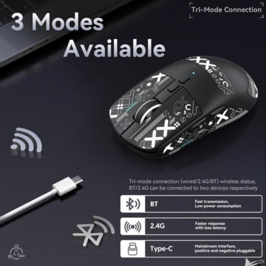 Ratón ultraligero con cable 49 g para gaming