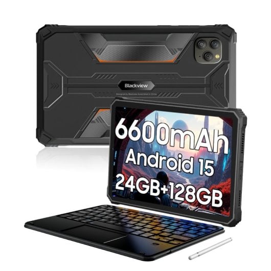 Blackview Active 5 Rugged Tablet Android 15 8,68" Ips 8gb+128gb 6600mah T615 Octa-core + Bluetooth Qwerty Keyboard, schwarz