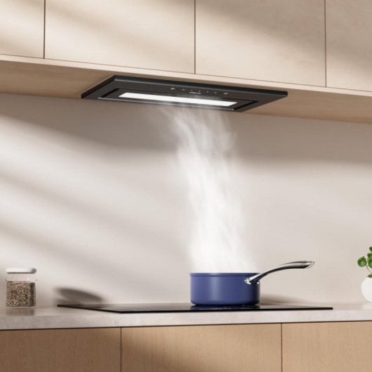 Cappa aspirante da incasso Controllo gestuale 52 cm nero LED e filtri carbone