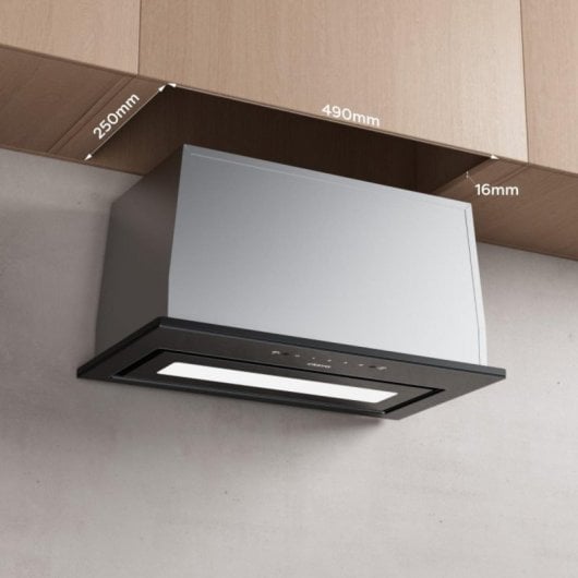 Cappa aspirante da incasso Controllo gestuale 52 cm nero LED e filtri carbone