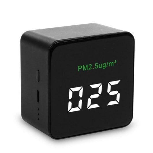 Detetor Portátil Qualidade Ar PM2.5 indicador cor bateria recarregável compacto