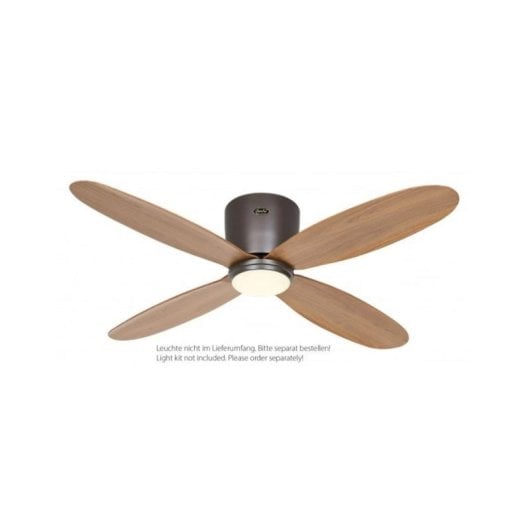 Deckenventilator DC Motor 112 cm Fernbedienung Wi-Fi Timer Slow Motion Naturholz