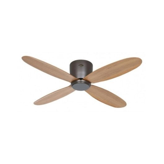 Deckenventilator DC Motor 112 cm Fernbedienung Wi-Fi Timer Slow Motion Naturholz