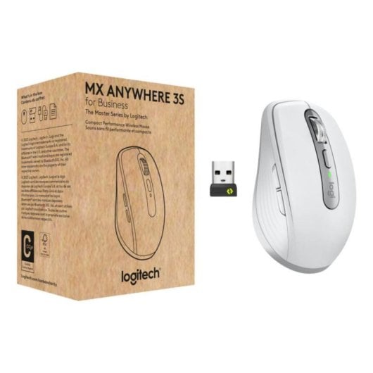 Souris Logitech sans fil 8000 DPI MagSpeed clic discret blanche