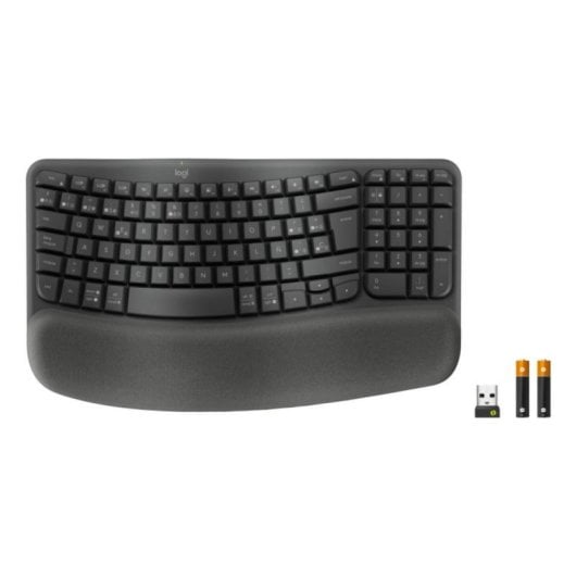 Logitech Wave Keys for Business Teclado de Membrana Ergonómico Sem Fios com Apoio de Pulsos (ES)
