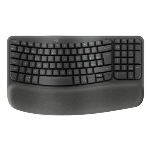 Logitech Wave Keys for Business Teclado de Membrana Ergonómico Sem Fios com Apoio de Pulsos (ES)