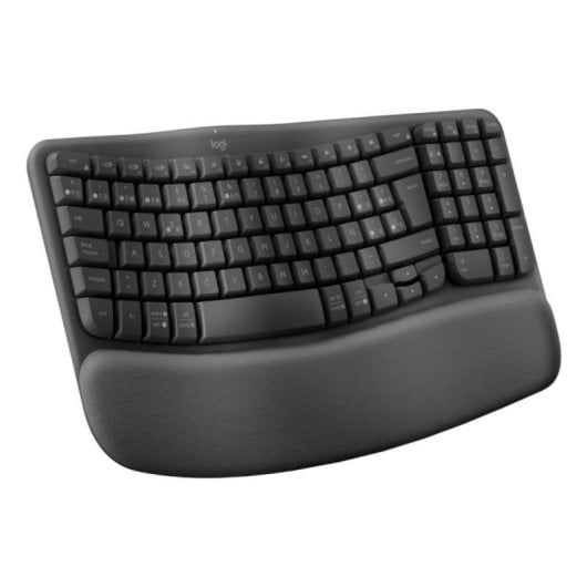 Logitech Wave Keys for Business Teclado de Membrana Ergonómico Sem Fios com Apoio de Pulsos (ES)