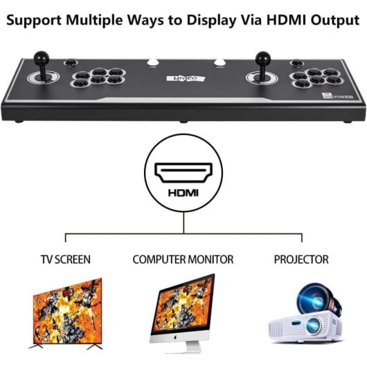 Unico FUN R1 Arcade Stick Retro com 44 Jogos SNK, HDMI, AV e Duplo Joystick