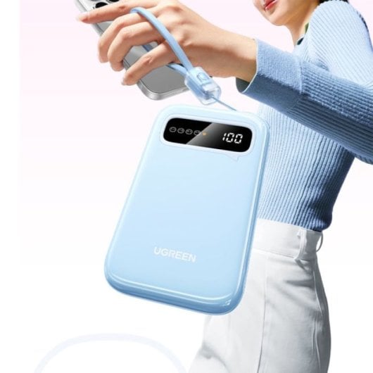 Power Bank UGREEN 10000mAh 20W USB-C PD carga rápida Azul