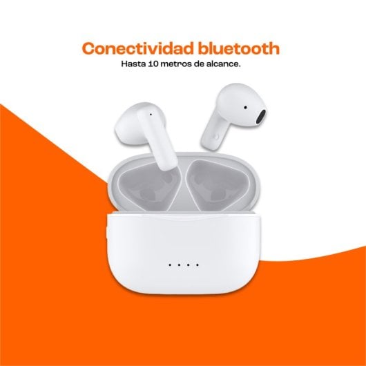 PcCom Essential Start Auriculares Bluetooth 6.0 TWS Brancos
