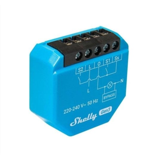 Relais Wi-Fi Shelly 1L Gen3 Contrôle de l’éclairage, Encastrable, Protection surchauffe