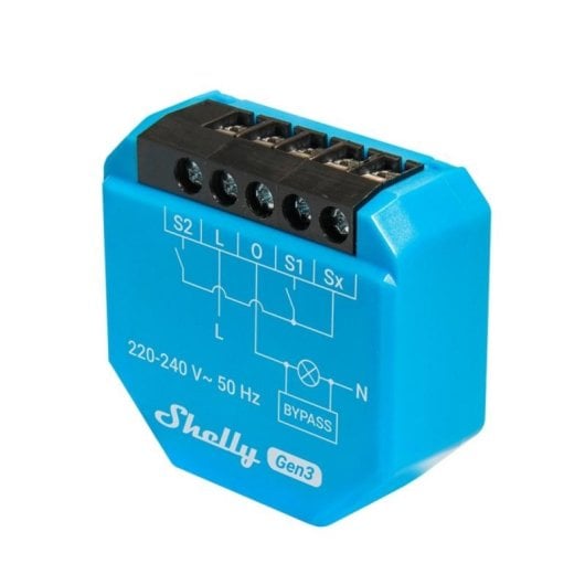 Interruttore intelligente Shelly 1L Gen3 Wi-Fi senza neutro compatto protezione termica