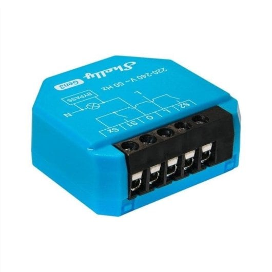 Relais Wi-Fi Shelly 1L Gen3 Contrôle de l’éclairage, Encastrable, Protection surchauffe