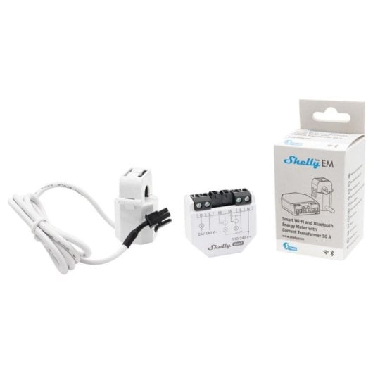 Medidor de energía Shelly EM Gen3 dos canales Wi-Fi contactor almacenamiento interno