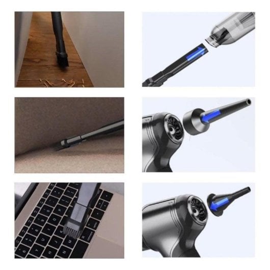 Aspirador de Mão sem Fio Dam Electronics 120W Filtro HEPA Compacto 400ml Acessórios