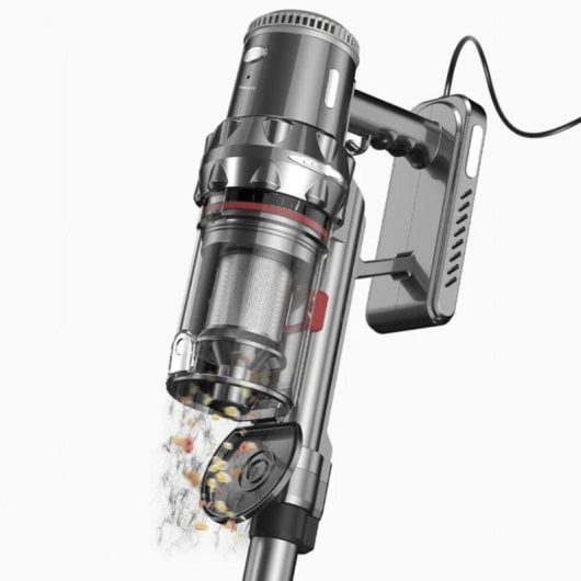 Aspiradora escoba con cable 2000W succión ciclónica 5 niveles filtrado accesorios pared