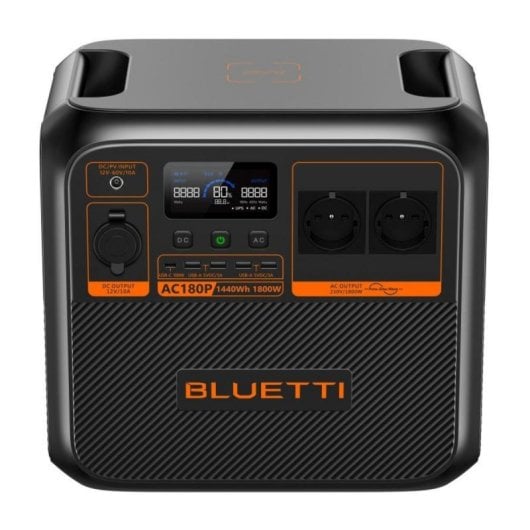 Estación de energía portátil Bluetti AC180P 1440 Wh 1800 W LiFePO4 2AC 11 salidas Negra