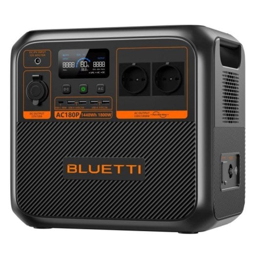 Estación de energía portátil Bluetti AC180P 1440 Wh 1800 W LiFePO4 2AC 11 salidas Negra