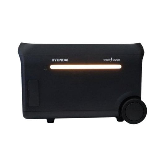 Estação de energia Hyundai Thor 3000 2560Wh 3 AC 7 DC USB 2 USB-C Bateria LiFePO4 Tela LCD App Solar Rodas