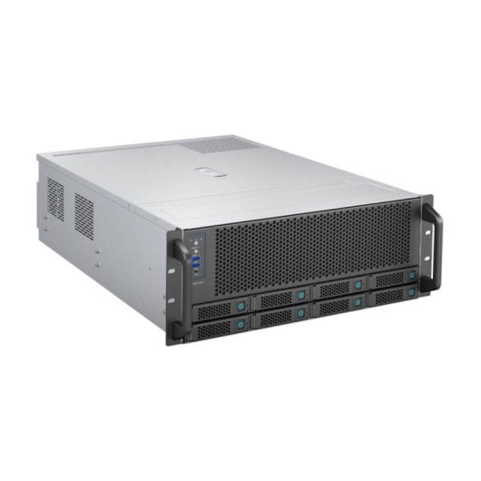 Chasis servidor UNYKAch UK 4014 4U Rack 8 bahías Hot Swap 4 GPU SGCC Negro/Plata
