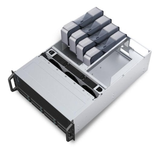 Chasis servidor UNYKAch UK 4014 4U Rack 8 bahías Hot Swap 4 GPU SGCC Negro/Plata