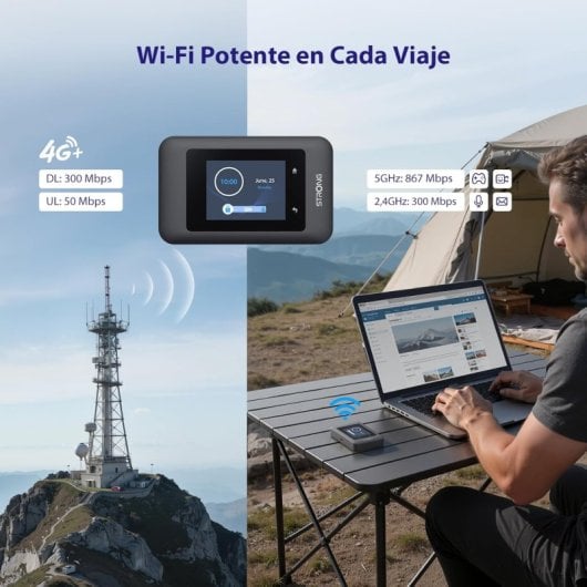 Strong 4G+MIFI900D Router Portátil LTE WiFi 5 Dual Band 867Mbit/s com Ecrã e Bateria 2500mAh